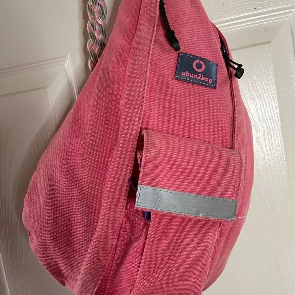 Ubun2bag canvas orange rope sling bag anti theft .